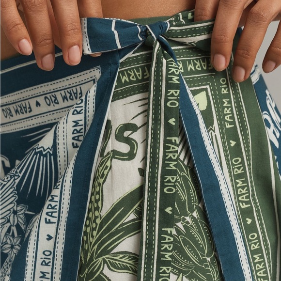 Farm Rio Tropical Print Wrap Skirt anthropologie - Picture 5 of 7
